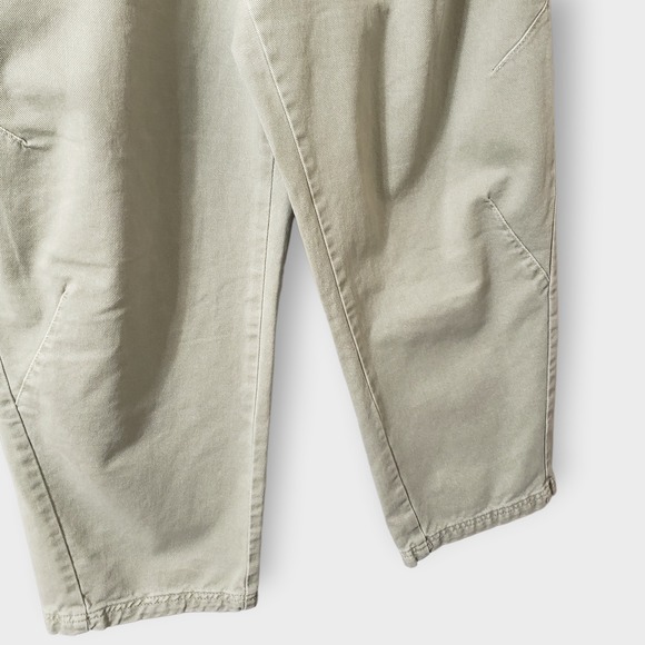 Zara Woman Barrel Jeans Sage Green Denim High Rise Baggy Cropped Size 6 - Picture 3 of 12